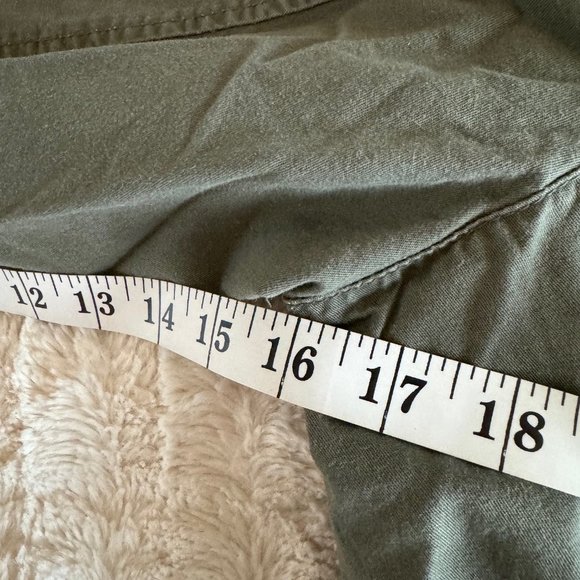 Hooded Khaki Green Women's 1X field jacket embroidery sleeve Large - Picture 7 of 8